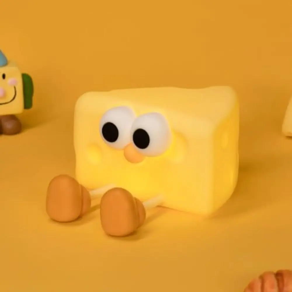 

USB Rechargeable Cheese-shaped Night Light Cartoon Cute Bedside Sleeping Light Adjustable Brightness Creative LED Desk Lamp