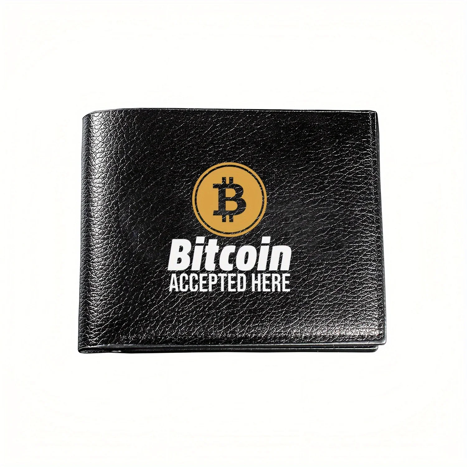 Bitcoin accepté ici: crypto-monnaie numérique paiement de monnaie affaires hommes décontracté élégant Simple pratique qualité portefeuille style