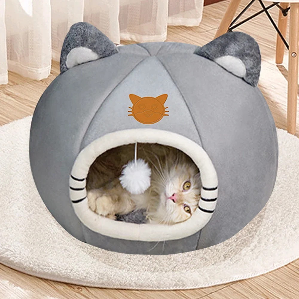 

Cat Bed House Kennel Nest Round Pets Sleeping Cave Kitten Beds Pet Basket Cozy Kitten Lounger Cushion Cat House Tent Dog House