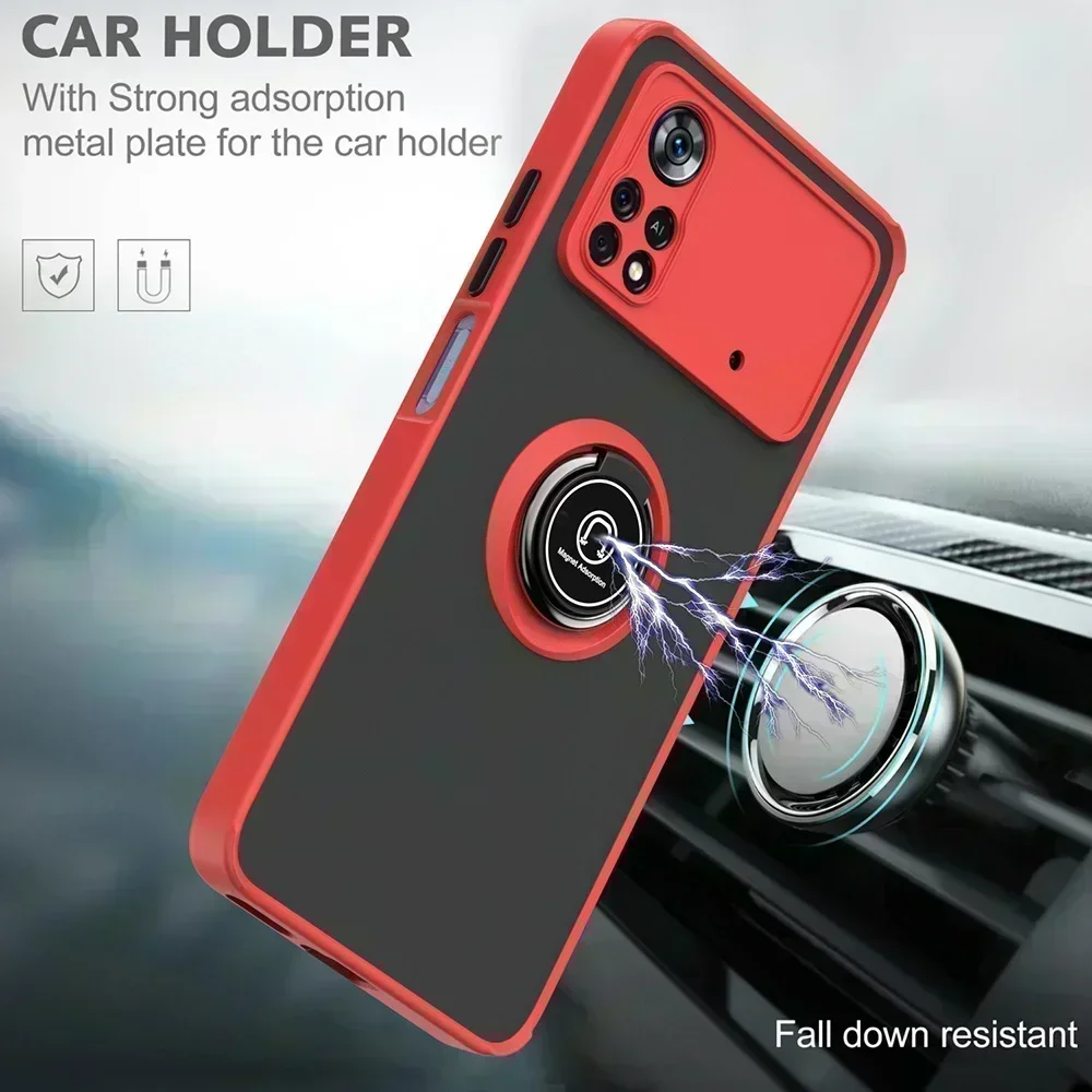 Magnetic Shockproof Phone Case For Xiaomi Poco X4 F5 Pro X5 5G X3 NFC M3 M4 Pro 4G F4 GT Holder Cover For Poco F5 X5 Pro Case