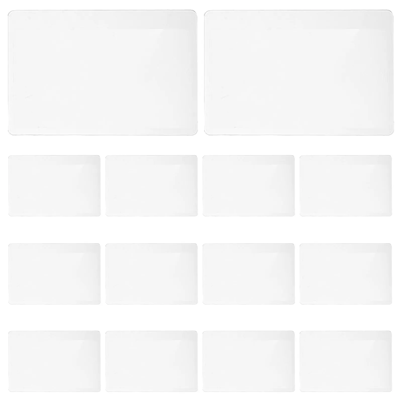 16Pcs Thin Pocket Magnifier Credit Card Size Fresnel Lens 3X Magnifying Glass Wallet Size Reading Magnifier for Travel Office