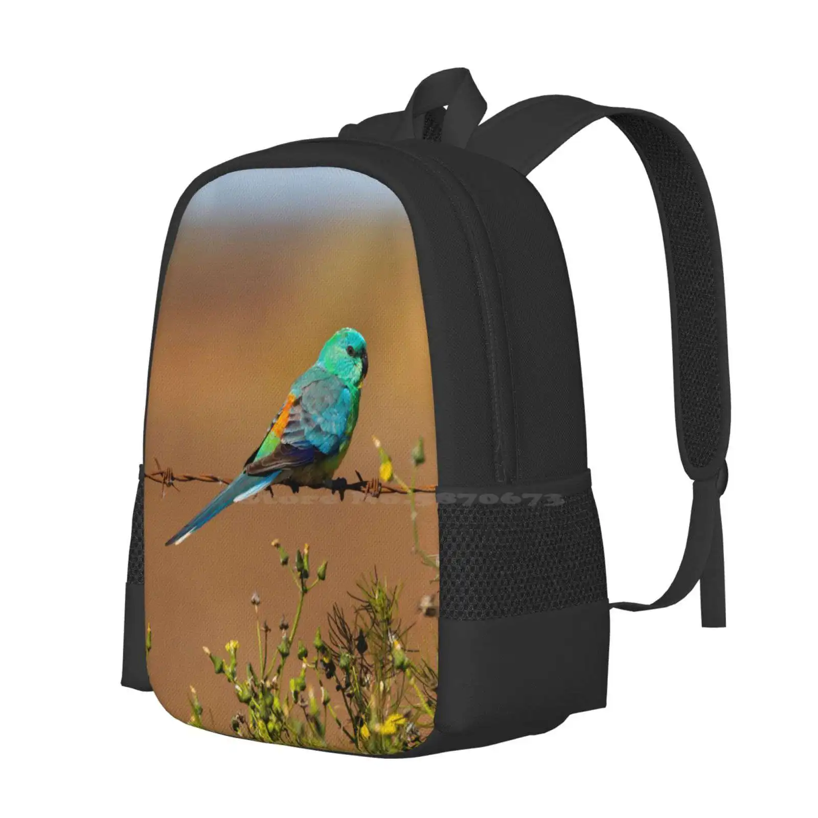 Red Rumped Parrot Hot Sale Schoolbag Backpack Fashion Bags Animal Birds Bird Art Australian Bird Australian Fauna Bird Theme