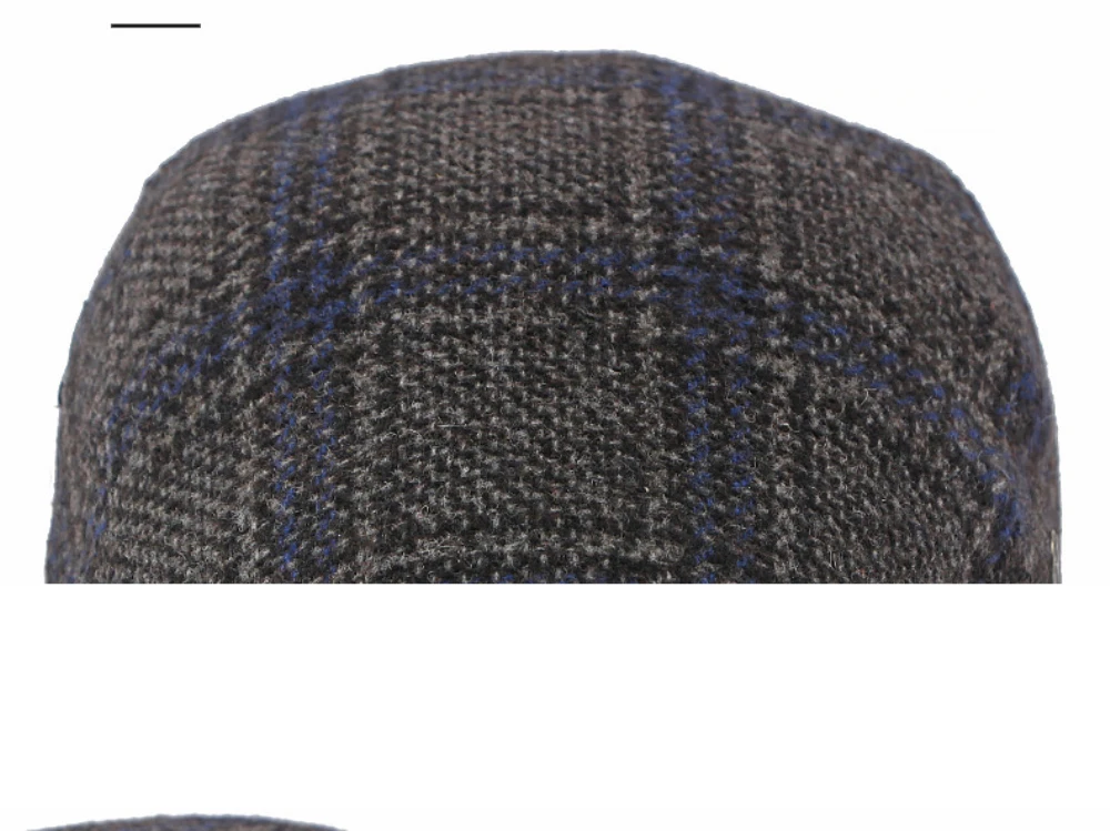 HT5159 Baskenmützen Warme Künstler-Malermütze aus Wolle für Damen und Herren, mit Fleece gefütterte Ivy-Flachmützen, 2026 Neue Herbst-Winter Karierte Baskenmütze – Detail 3
