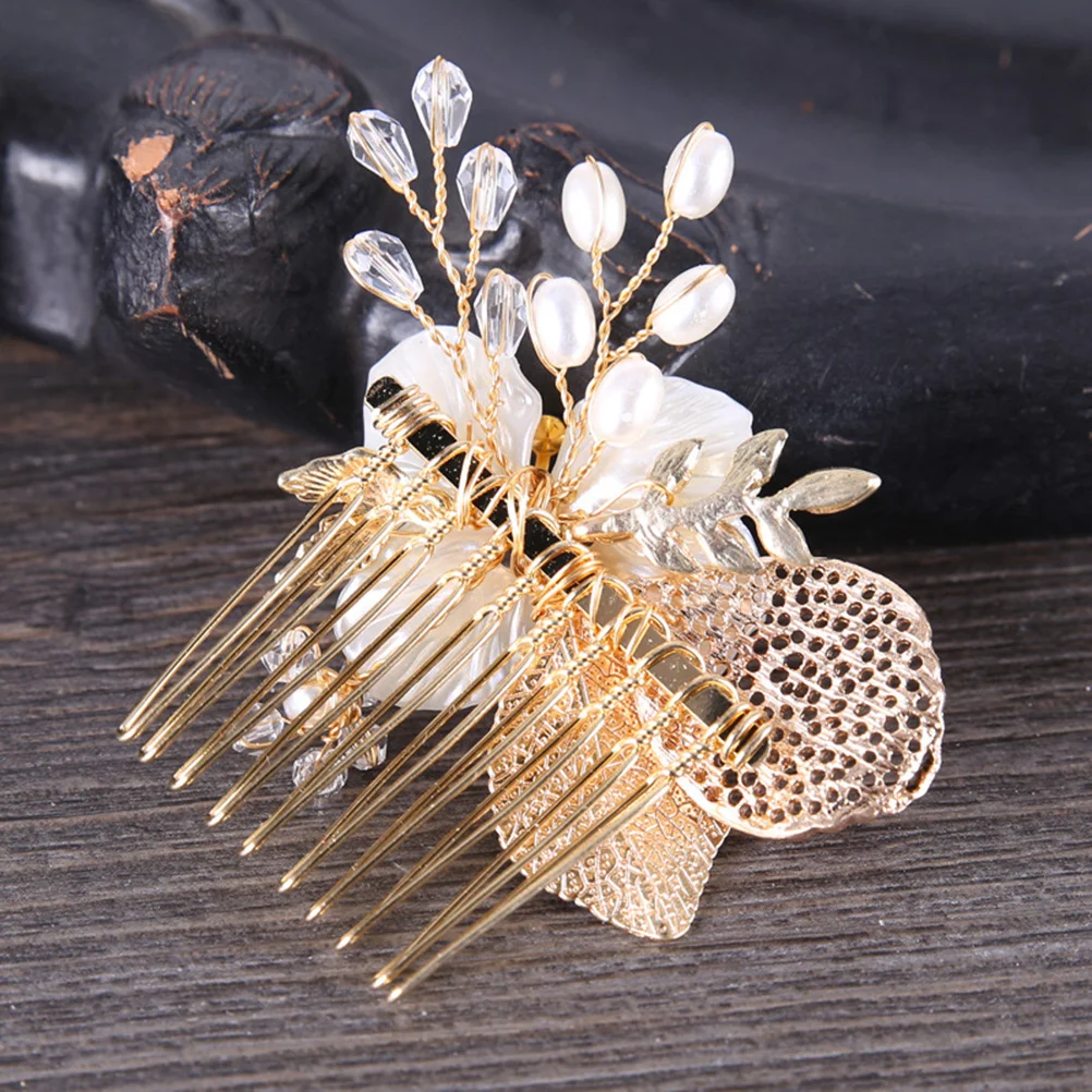 

1Pcs Beautiful Wedding Hair Comb Rhinestone Beads Pearl Inlaid Perfect for Bride and Special Occasions Hair Comb