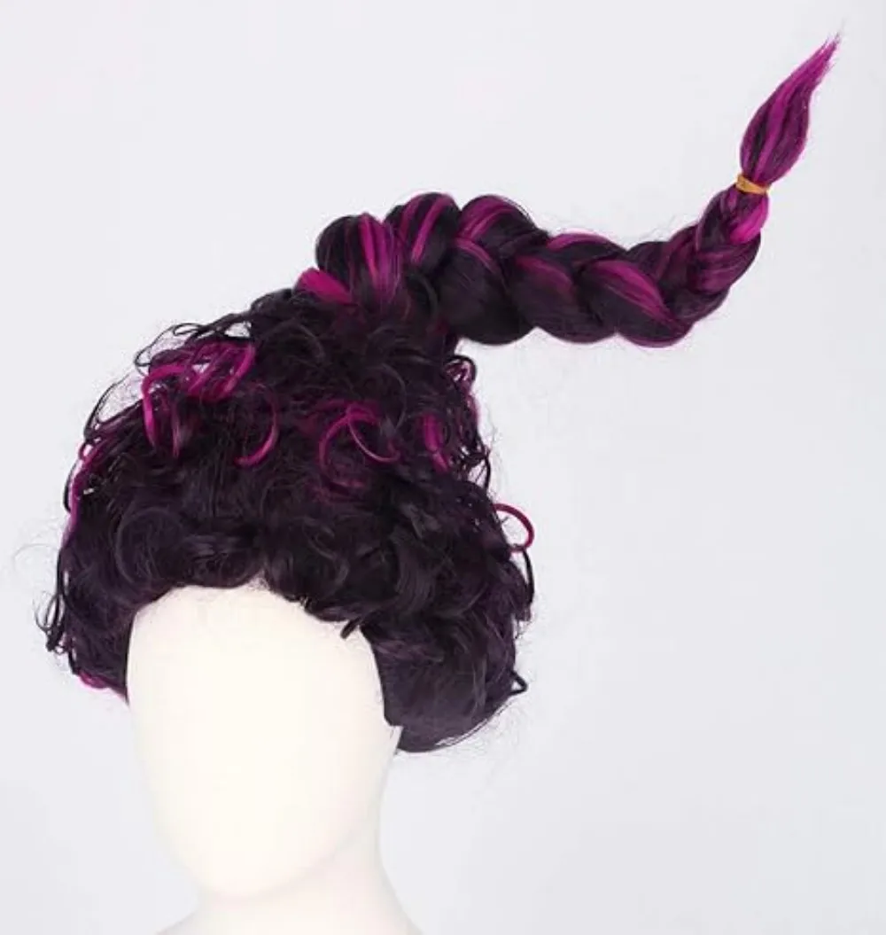 

Women's Wig Halloween Costume Cosplay Purple Witch Wigs with Braid Hocus Pocus Party Wigs for Costumes Accessories