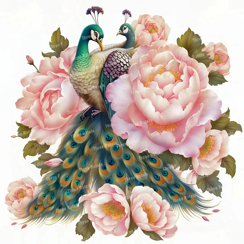 Three Ratels RR1277 Beautiful Peacock Watercolor Art Sticker for home decoration toilet decals