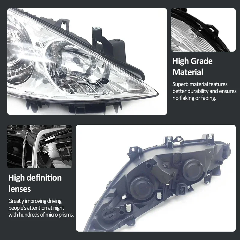 For Peugeot 307 2008 2009 2010 2011 2012 2013 Front Bumper Headlights Assembly Driving Warning Head Fog Light Lamp Accessories