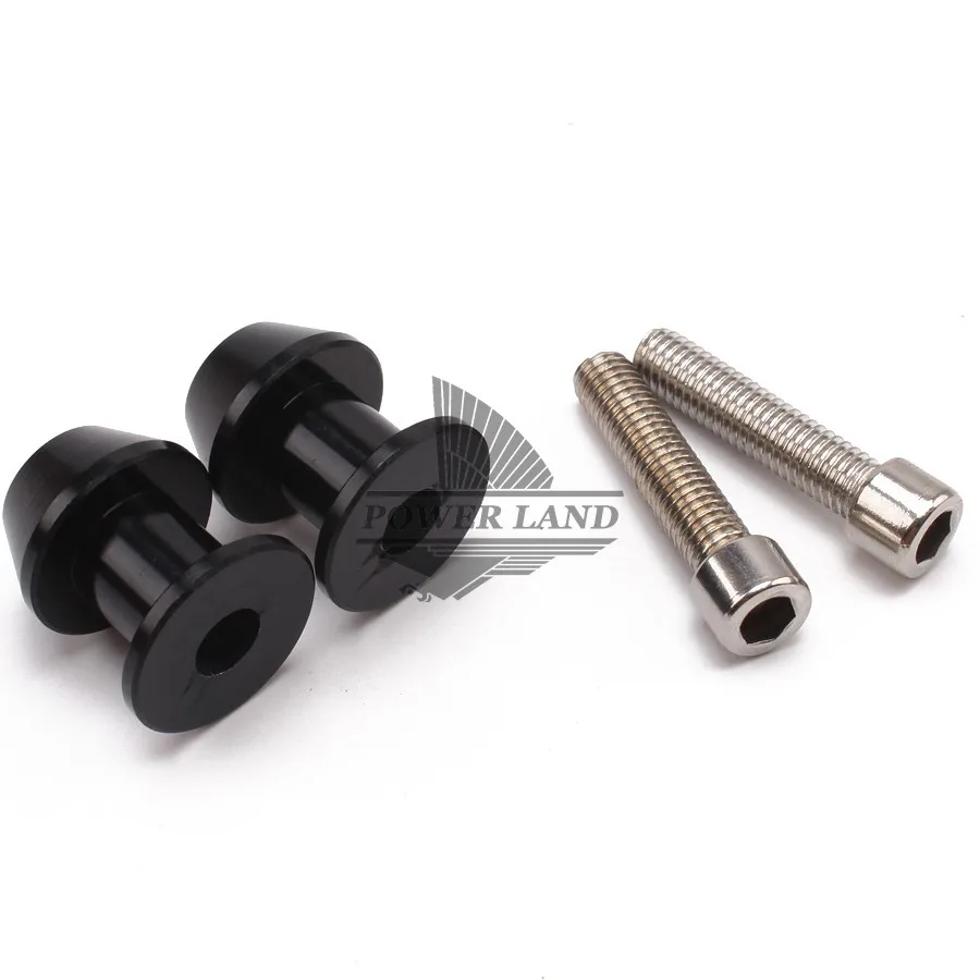 Black 10mm Motorcycle  Rear Stand Swing Arm Spool Sliders Stand Swingarm Bobbins Spools Stands Screws for Motocycles Custom