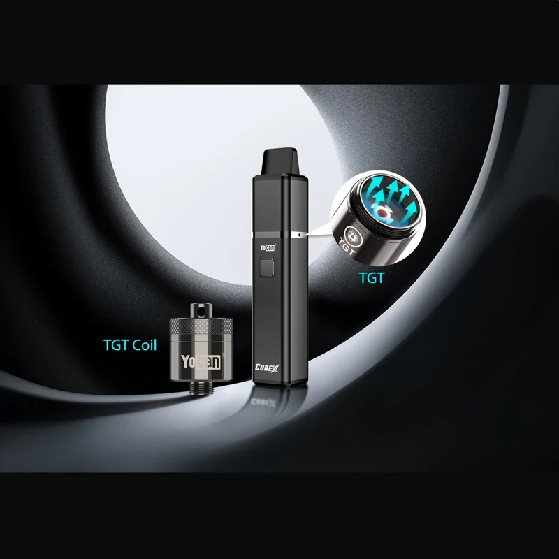 Original Yocan Cubex ชุด Vape 1400mAh แบตเตอรี่ TGT Coil Tech 3 ระดับแรงดันไฟฟ้า Type-C พอร์ตอิเล็กทรอนิกส์บุหรี่ Vaporizer ปากกา Vape