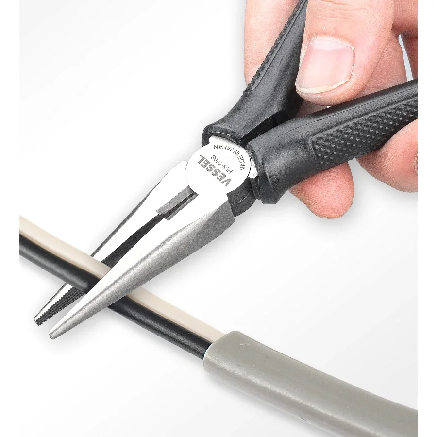 VESSEL HLN-150(s) Precision Long Reach Needle Nose Plier 1 Wire Stripper for Cutting Clamping Bending Stripping Electrician Tool
