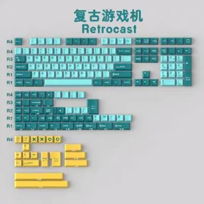 Retro game console original height ABS two-color full set of mechanical keyboard custom 172 keys