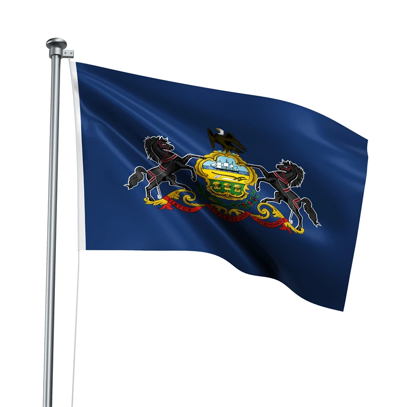 Gaslight Gatekeep Girlboss 5' x 3' Pennsylvania State Flag Banner Polyester with Brass Grommets 150cm x 90cm