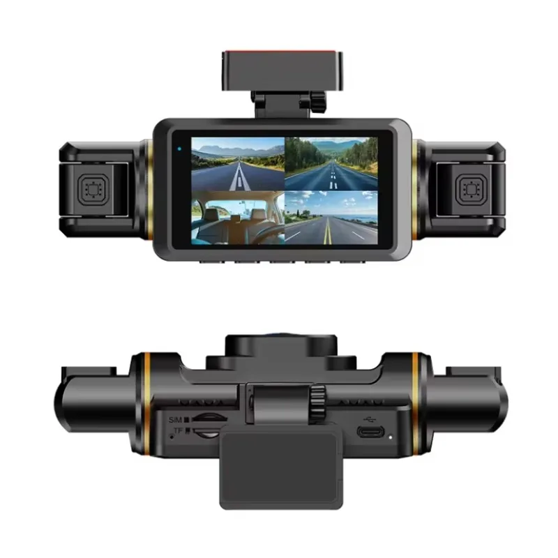 4 Channels 4g Car Camera 3inch Touch Screen Has Wifi Gps 24h Park Monitor Fit Max 512g Card Has 4g Live Streaming 4g Dash Camera
