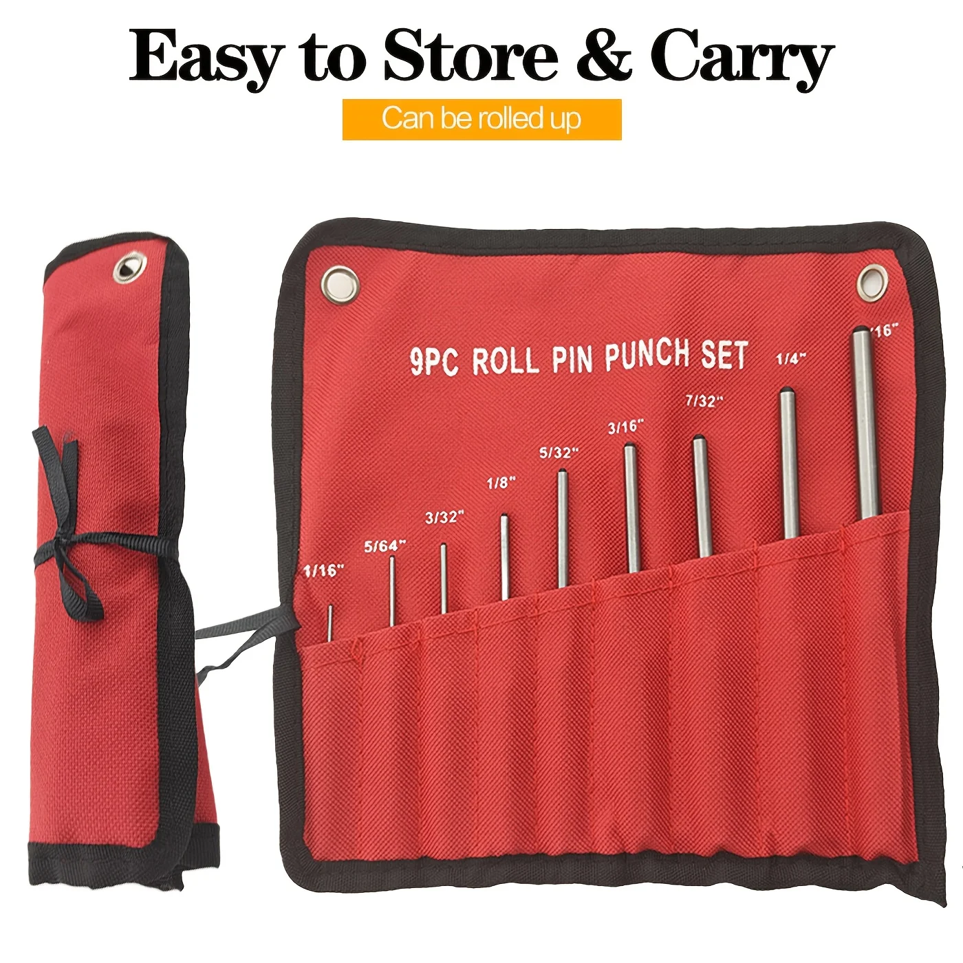 Roll Pin Punch Set 9pc Craftsman Tool Set - Great Nail Punch for Gun Tool Kit Building, Watch Repair Kit and Removing Firing Pin view 4