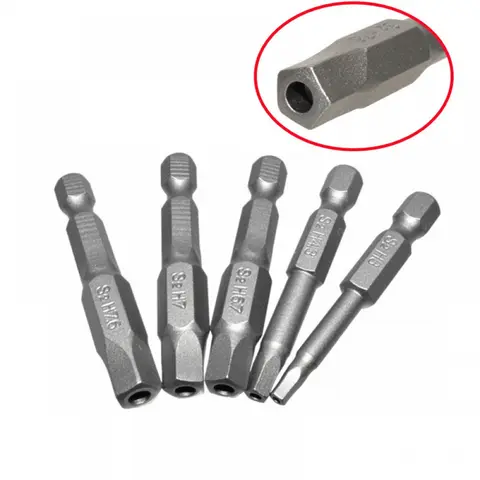 5 개/대 전기 손 스크루 드라이버 용 자기 펜타곤 헤드 스크루 드라이버 비트 세트 5면 그림 스크류 드라이버 드릴 비트