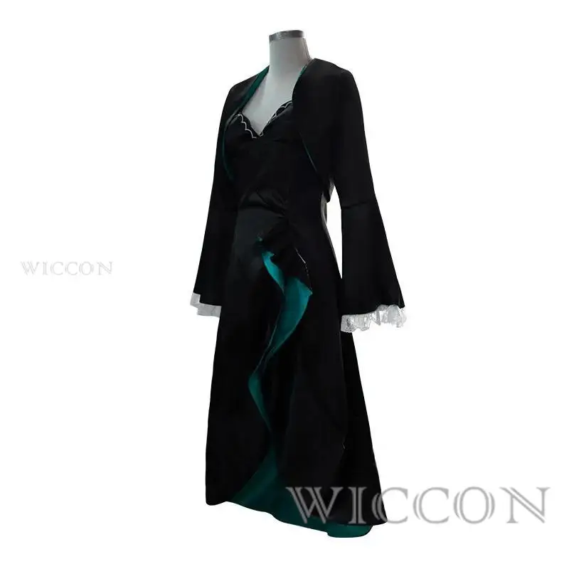 게임 블루 아카이브 Sunaookami Shiroko 코스프레 드레스 할로윈 카니발 의상 검은 망토 파티 의상