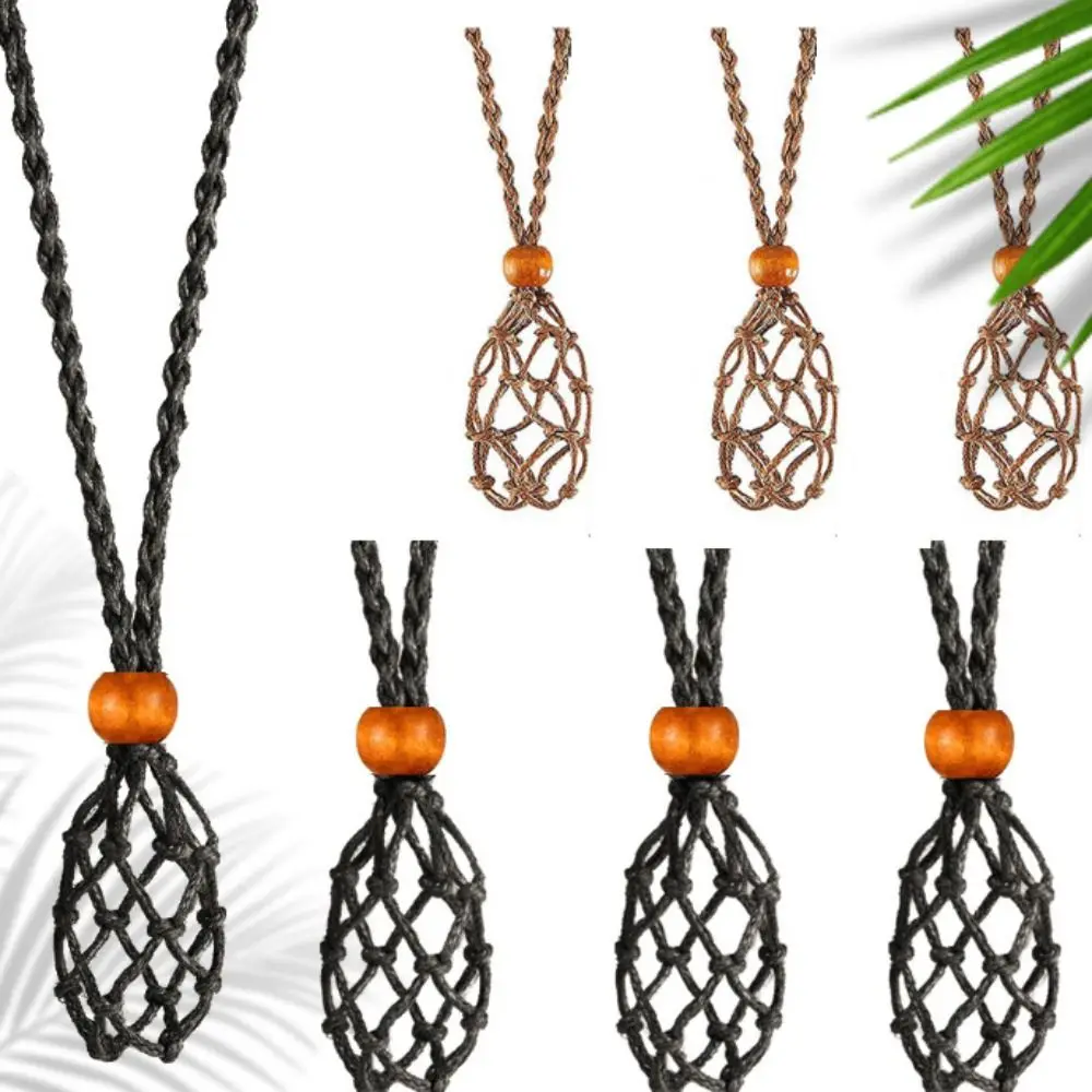 DIY Necklace Cord Braided Hand-woven Crystal Necklace Holder Length Adjustable Wax Rope Braided Necklace Cord