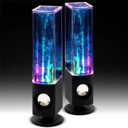 2PCS LED Light Dancing Water Music Fountain Light Speakers for PC Laptop For Phone Portable Desk Stereo Speaker