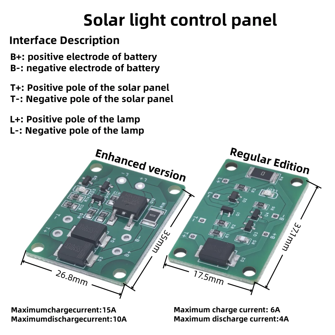 Solar light circuit control board, solar lawn lamp 3-24V lithium battery, lead-acid battery lamp automatic control board