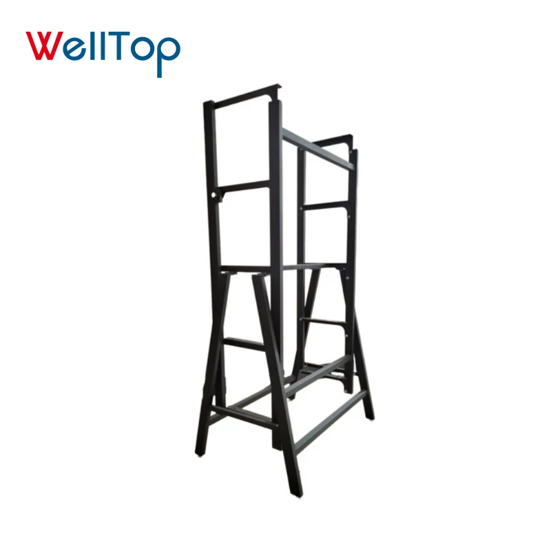 FBB  New Arrivals Furniture Accessories Hardware Storage Rack Black Five Layer Folding Bookshelf Metal Table Frame