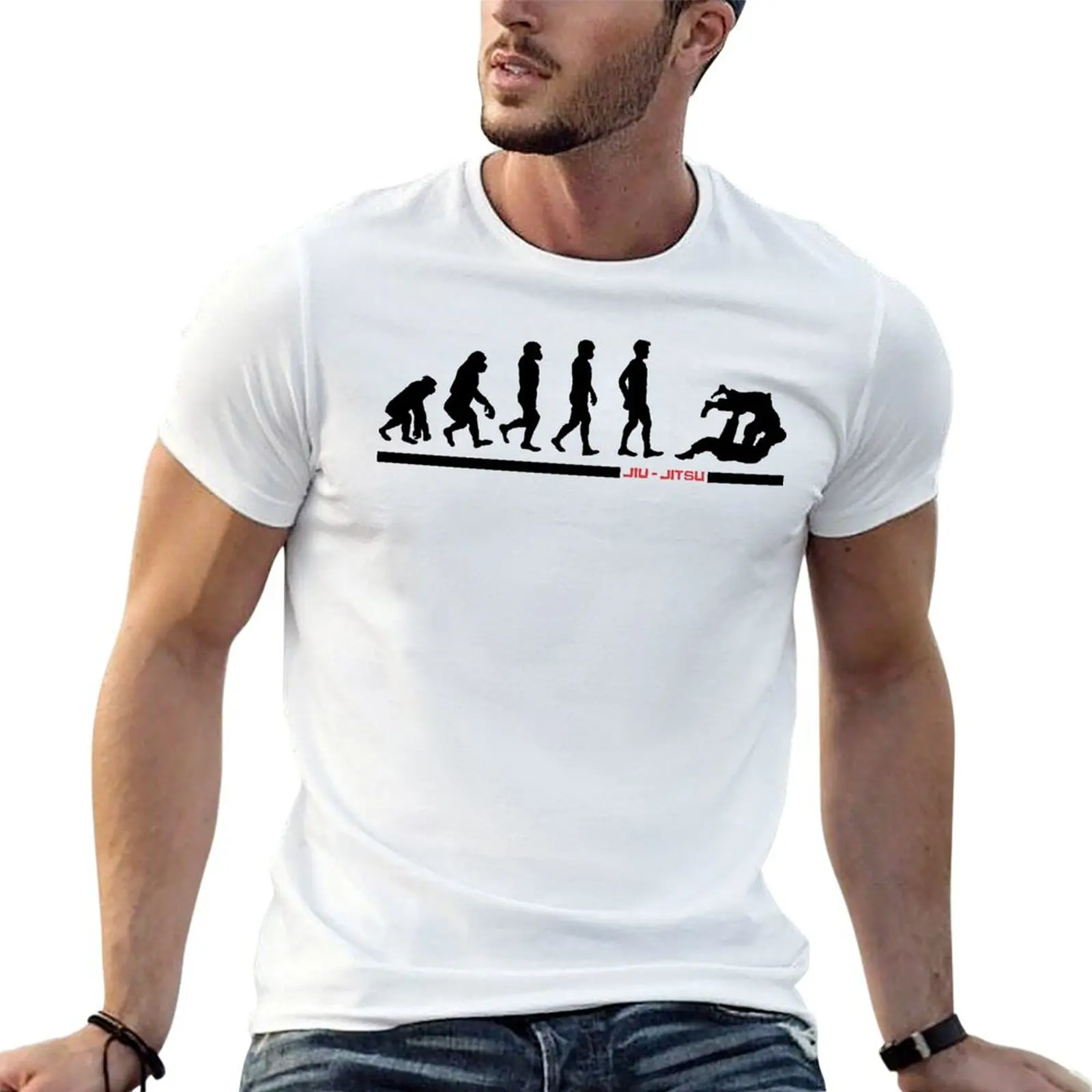 Fresh Jiu Jitsu Evolution Greeting Card For Sale T-shirt  Movement T-shirts Novelty Humor Graphic Leisure USA Size