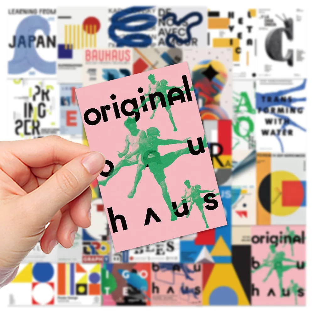 10/40PCS 바우하우스 포스터 아트 만화 스티커 DIY 노트북 수하물 스케이트 보드 낙서 데칼 아이 장난감 선물을위한 재미