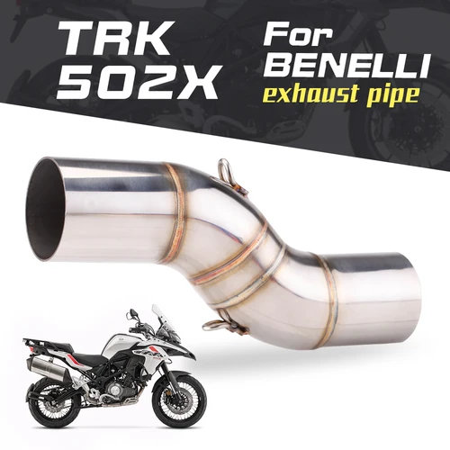 Imagen 2 del producto Tubo de enlace medio de acero inoxidable modificado para escape de motocicleta, silenciador de conexión de interfaz de 51mm para Benelli TRK 502X TRK502X