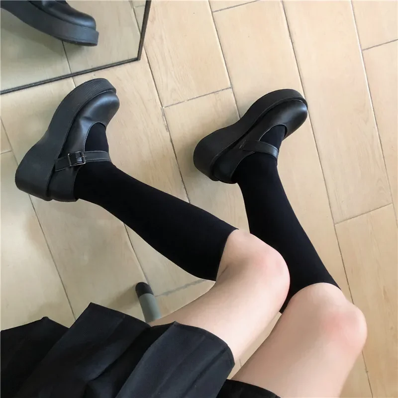 Einfarbig Schwarz Weiß Lange Socken Strümpfe JK Japan Stil Schule Mädchen Oberschenkel Hohe Strümpfe Lolita Kawaii Niedliche Kniestrümpfe