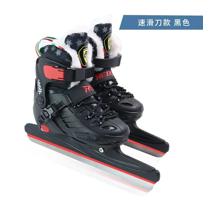 Ice Hockey Skate Shoes Thickened Thermal Speed Sliding Knife Skating Blade  Beginner Adult Teenagers Kids Real Ice Skates