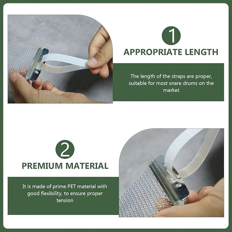 6pcs Wire Belt Drum Practical Mounting Plastic Tools Musical Strip Belts Fixing Instrument Straps Snare Wire