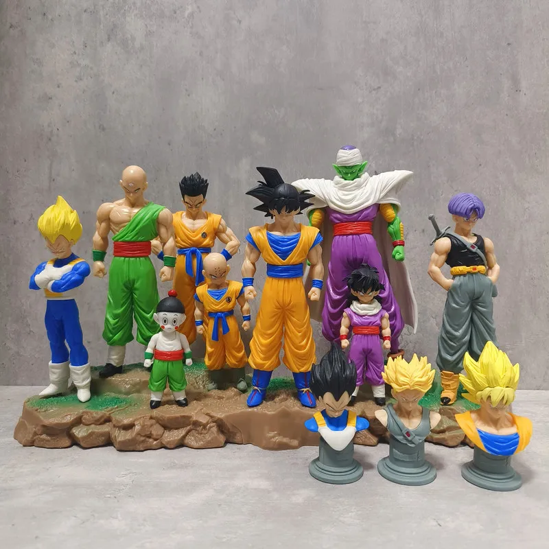 Dragon Ball Z Figurines, Infinite Z Warriors Complete Set of 9, Goku, Krillin, Gohan Models, Display Pieces Anime Figure