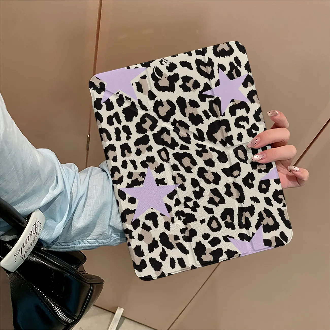 Purple Star Leopard Tablet Case For iPad Pro 11 12.9 13 M2 M4 M3 M5 Shell 8.3 9.7 10.2 5/6/7/8/9/10/11th Mini 7 Air 4 5 6 Cover
