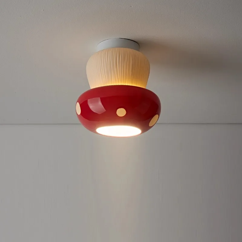 Cartoon Mushroom Ceiling Light Nordic Corridor Balcony Coffee Shop Dessert Shop Children's Room Bedroom Decorative Wall Lamp G9