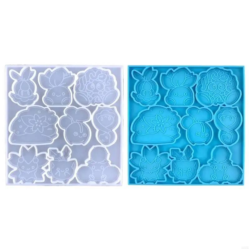 H05E Phone Grip Silicone Resin Mold Baby Cartoon Animals Holder Stand Casting Mold