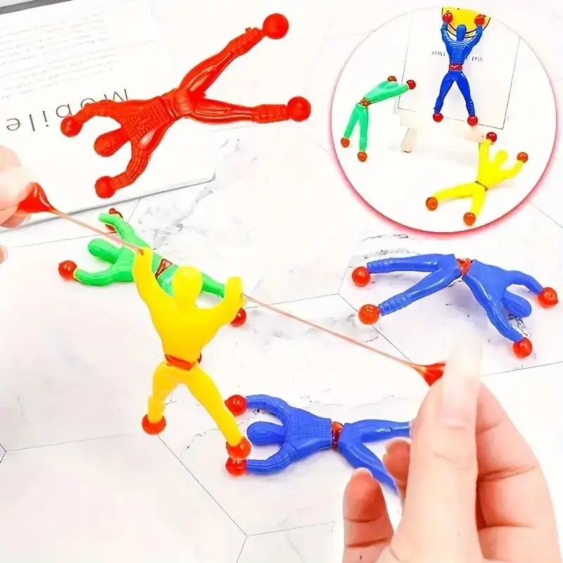 1-30Pcs Climbing The Spider Toy Villain Sticky Wall Spiderman Wall Stickers Kids Decompression Stress Relieving Artifacts Boys