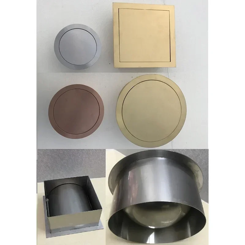 1pcs 304 stainless steel Built-in Recessed Counter top bench top waste bin flap Swing cover Lid Kitchen Hotel Public
