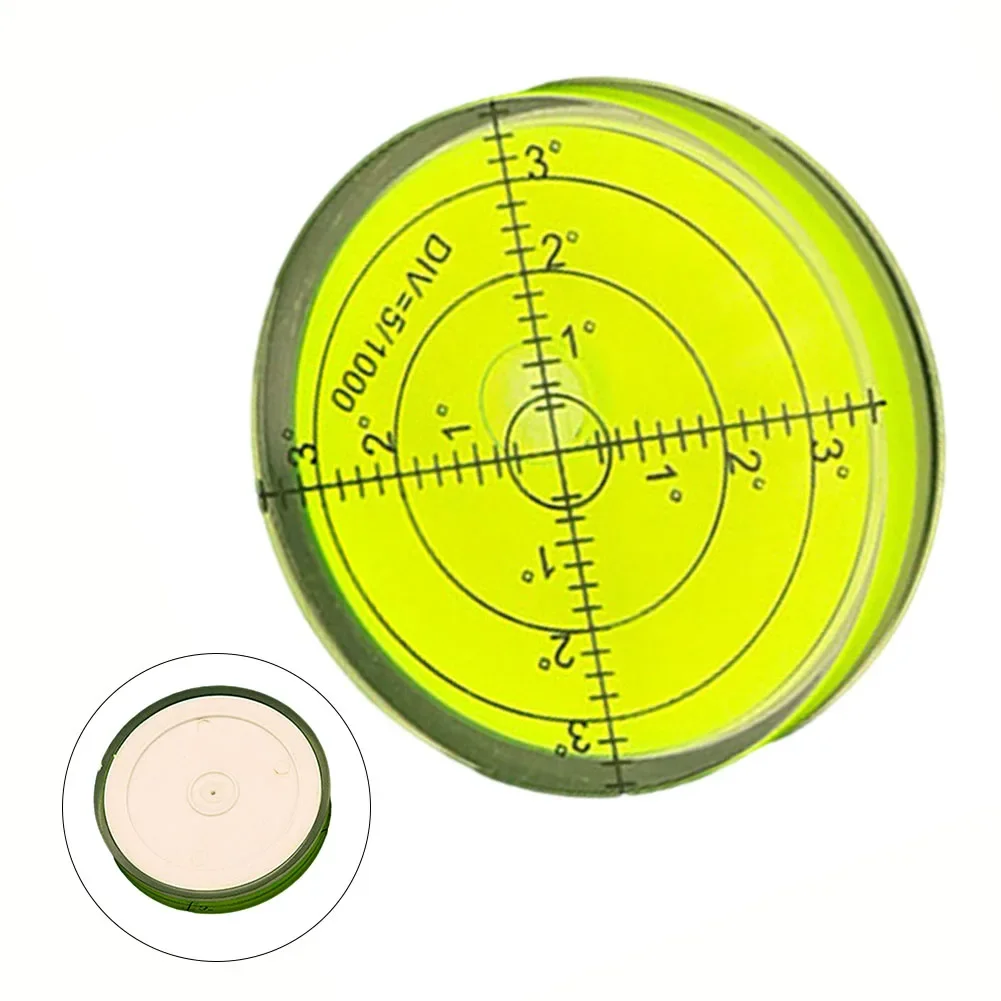 1 Pcs 60mm×12mm Horizontal PrecisionBubble Degree Mark Mini Bubble Level HolesLevel Bubble Green Color