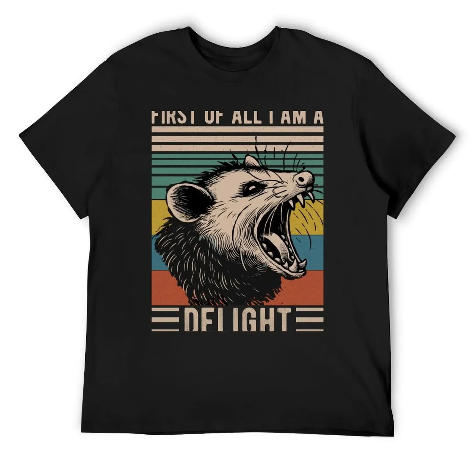 

First Of All I'm A Delight Funny Angry Opossum Possum Cool T-Shirt vintage custom t shirt men tshirt