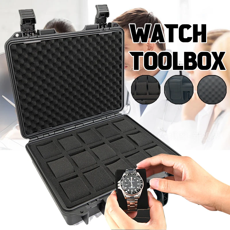 15 Grid Watch Box case Waterproof  watch organizer   watch display stand  Sponge Thickened Moisture-Proof Box watch case