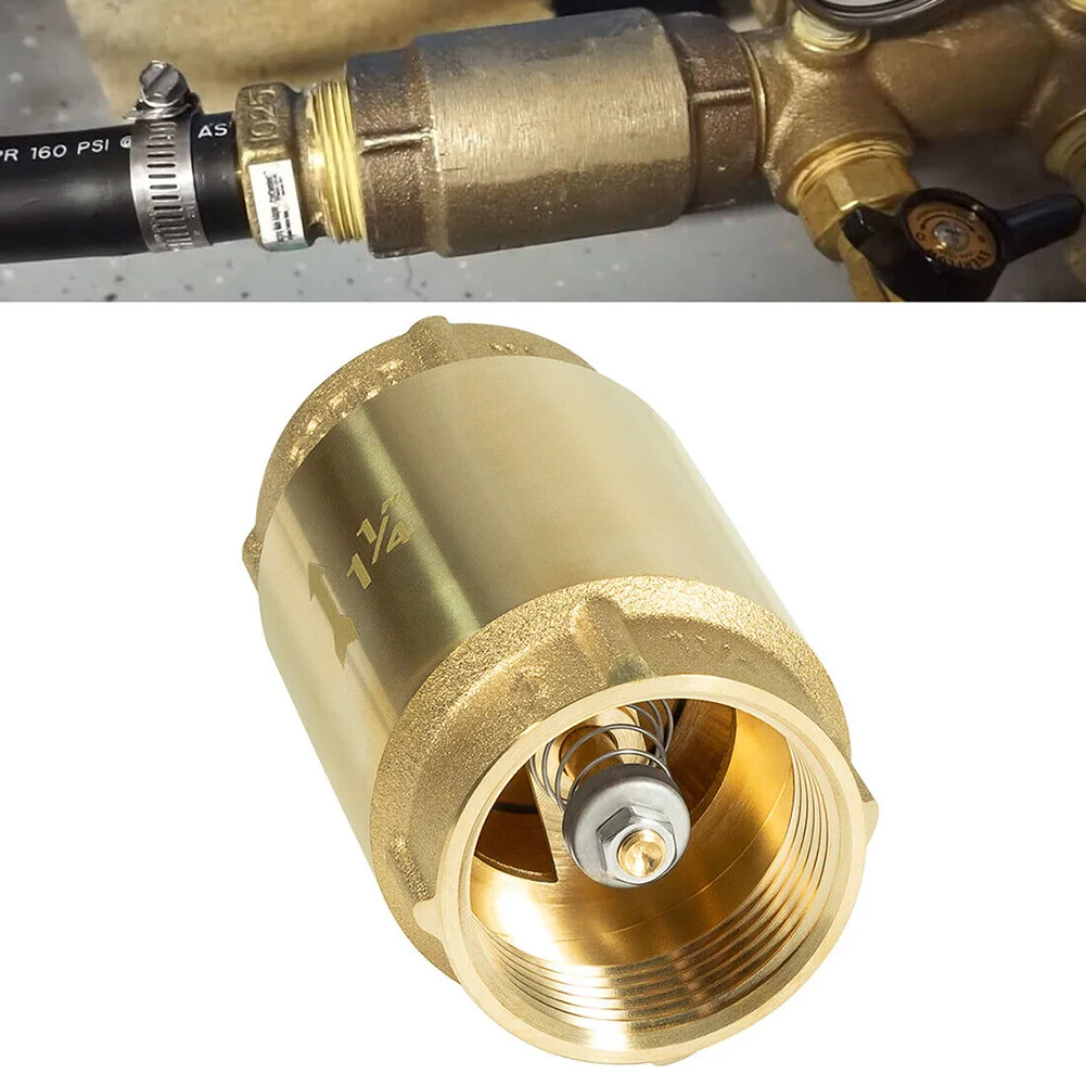 

1-1/4" NPT Brass Check Valve Female Pipe Thread FPT Fl Ow Well Pump 200 PSI Maximum Temperature 180 F Replacement Tool