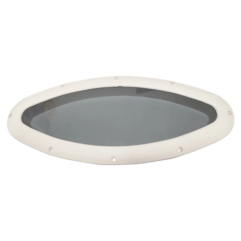Marine  White Ellipsoid Portholes Plastic Hatches Port Fixed type Closed Window  Boat RV