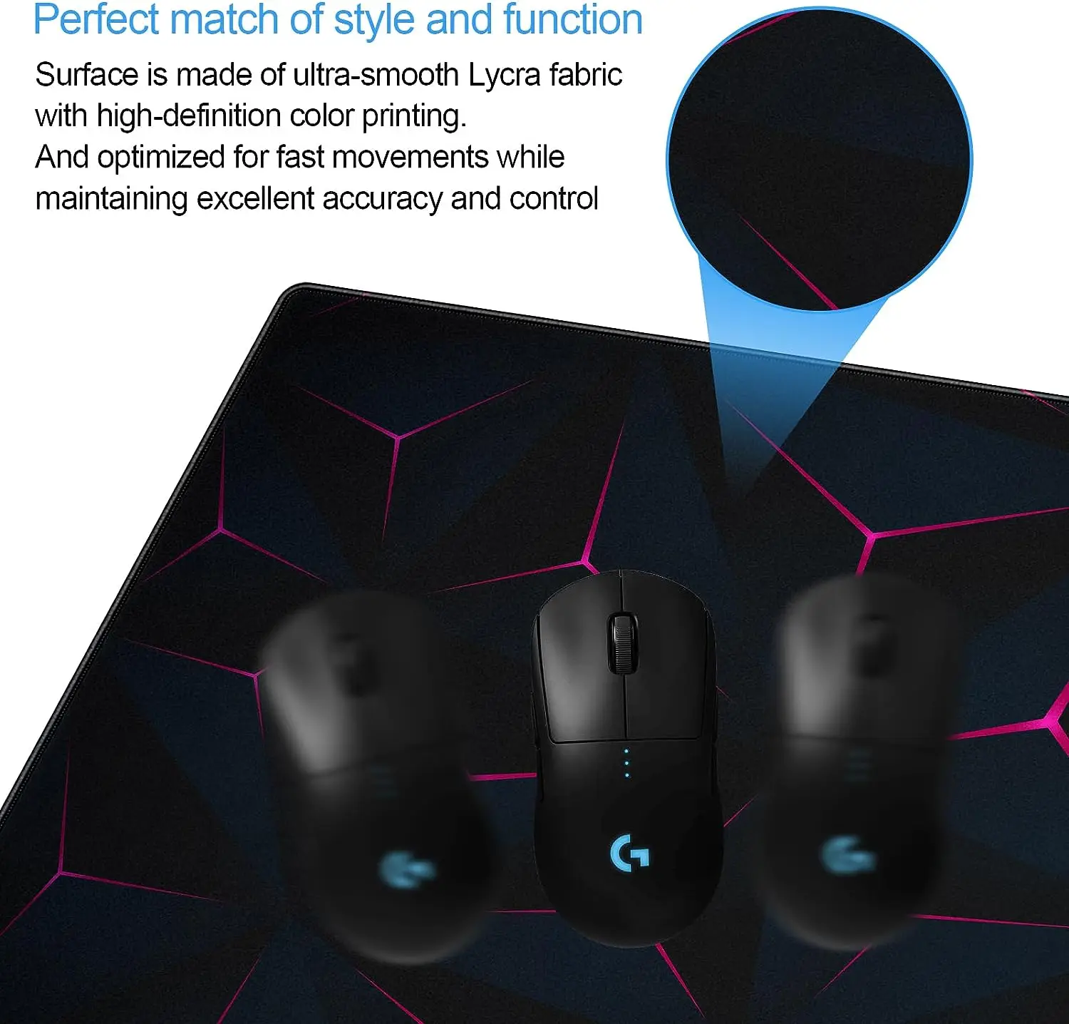 Purple Abstract Geometric Lines Mouse Pad Gaming Non-Slip MousePad Extended XXL Large Full Keyboard Mouse Pad 31.5 x 11.8 Inches