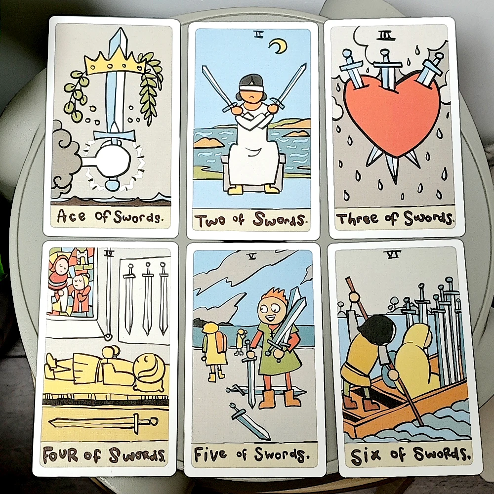 The Really Badly Drawn Tarot Deck 12*7cm In Rigid Box 78 Pcs Funny Tarot Cards Printed on 350GSM Double-embossed Cardstock