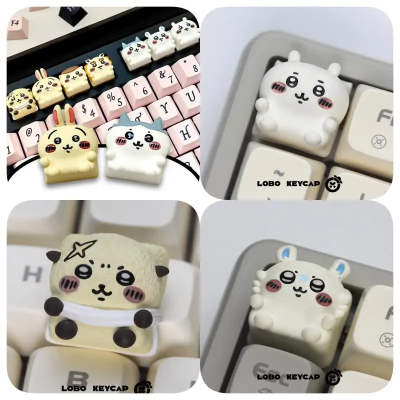 New Original Custom Mechanical Keyboard Chiikawa Series Cute Anime Personalized Keycap Resin Material Game and E-Sports Gift ﻿