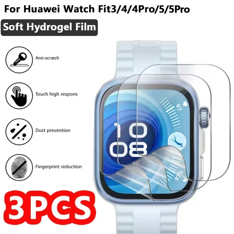 1-3Pcs Hydrogel Screen Protector Film For Huawei Watch Fit 5 Pro 4Pro Anti Scratch Film Smartwatch Watch Fit 3 Accessories