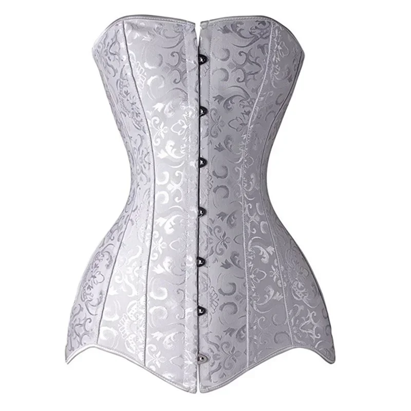 Wholesale price Corset Long Torso Sexy Clothing Korse Jacquard Steel Boned Bustier 6XL Plus Size Korsett Women Steampunk Gorset