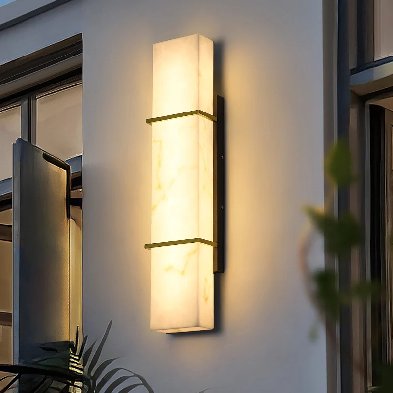 

Modern light luxury outdoor imitation marble wall lamp villa yard entrance balcony exterior wall villa door outdoor waterproof l