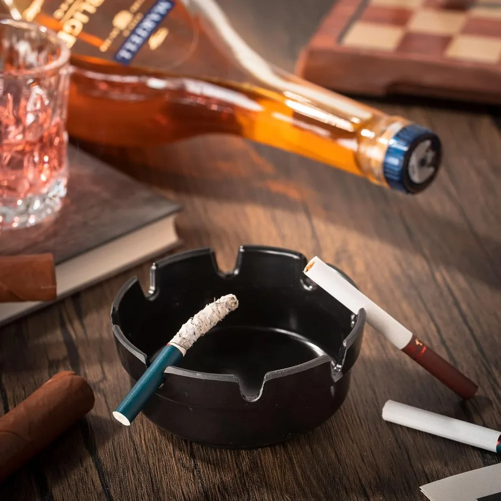 24-حزمة من منافض السجائر المستديرة مقاس 4 بوصات - صواني رماد داخلية/خارجية للفناء والمطاعم والمطبخ وديكور المنزل #5