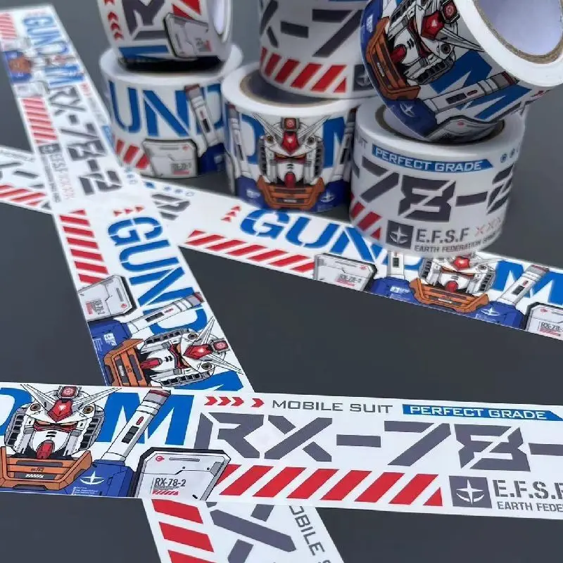 Rückstandsfreier Gundam RX78 wasserfester Aufkleber & Dekorationsband für Desktops, Figurenregale, Fahrräder und Aquarien – Detail 3