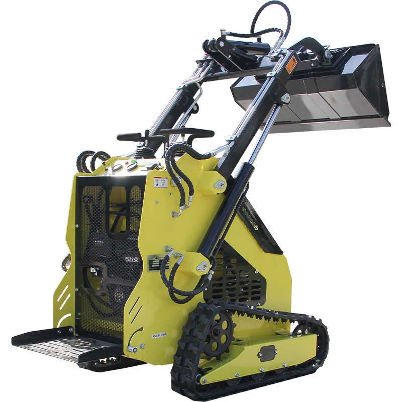 Mini Skid Steer Loader Tipo de trilha compacta 13,5 HP, multiuso, motor EPA, amarelo